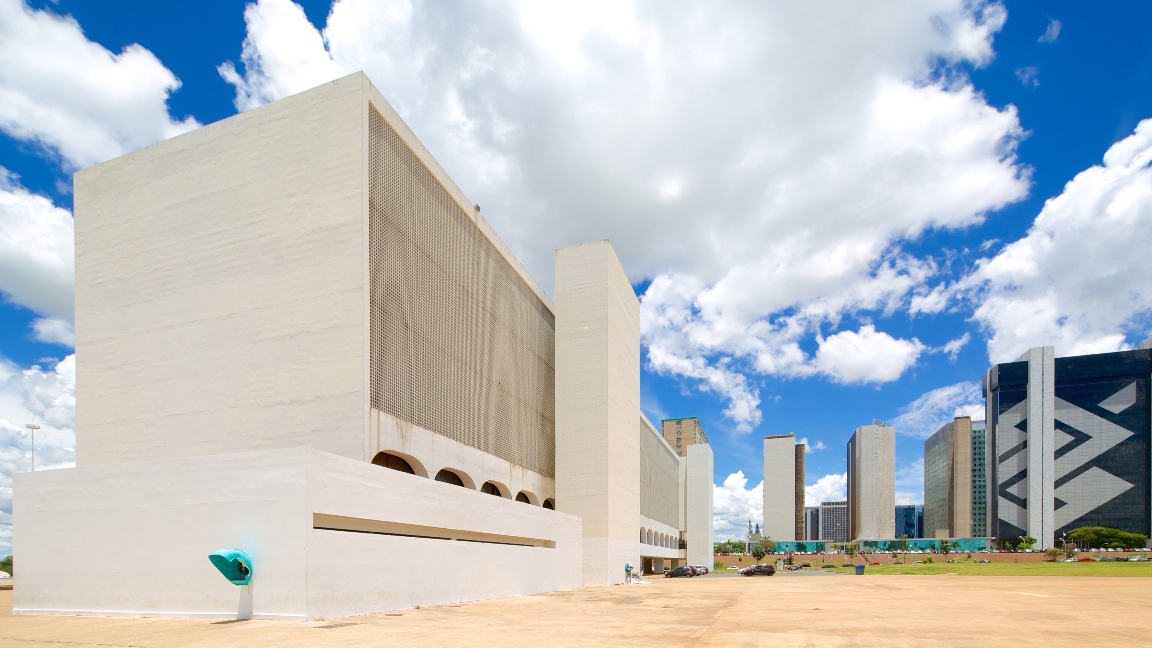 National Library showing modern architecture and a city