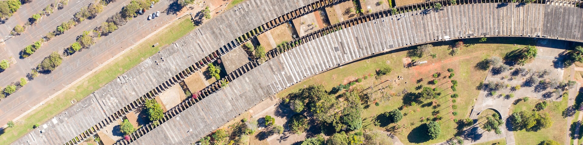 Aerial view of part of University of Brasilia's "Minhocão".