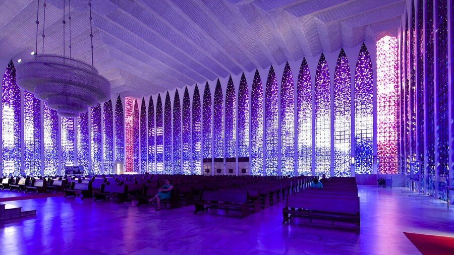 Santuario Dom Bosco ofreciendo aspectos religiosos, una iglesia o catedral y vistas interiores