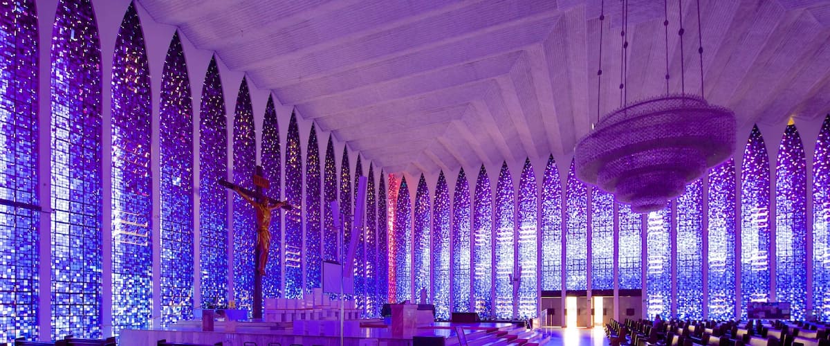 Dom Bosco Sanctuary which includes a church or cathedral, interior views and heritage architecture