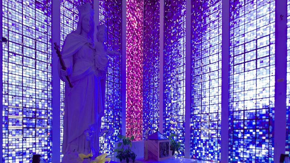 Dom Bosco Sanctuary which includes interior views, a church or cathedral and religious elements