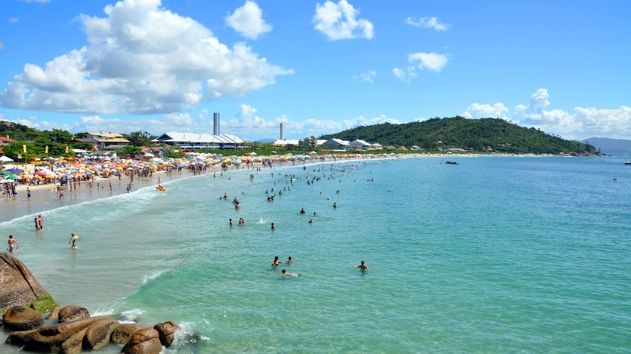 Panoramic view of Lagoinha beach in Florianopolis, Santa Catarina, Brazil.