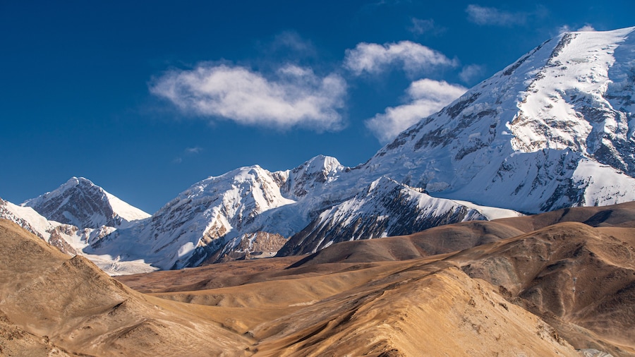 The Muztagh Ata peak and The Lake Karakul.