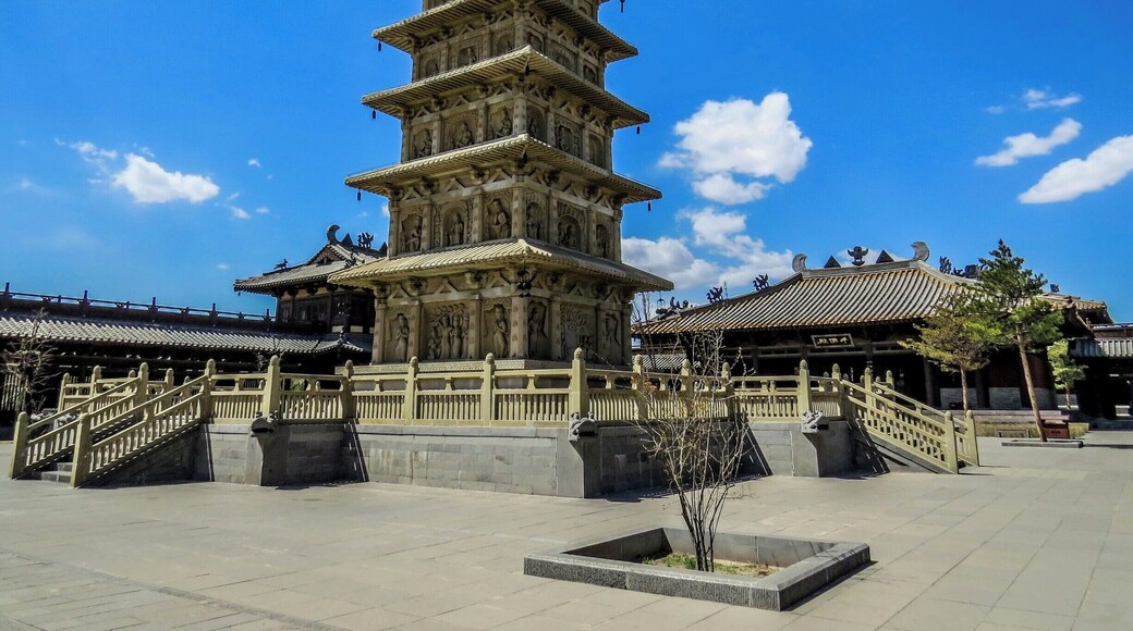Pagoda at the Yungang Grottoes complex, China.