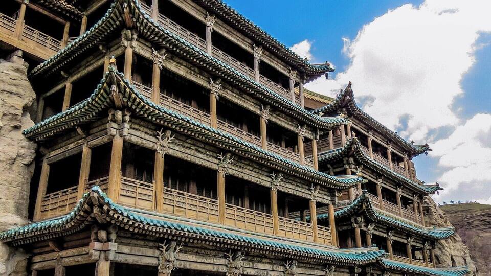 Temple at Yungang Grottoes, China.