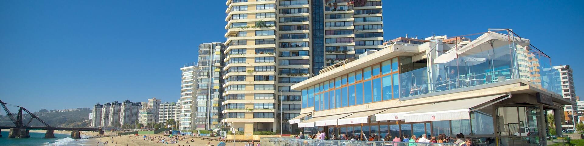 Acapulco Beach welches beinhaltet Stadt und Sandstrand