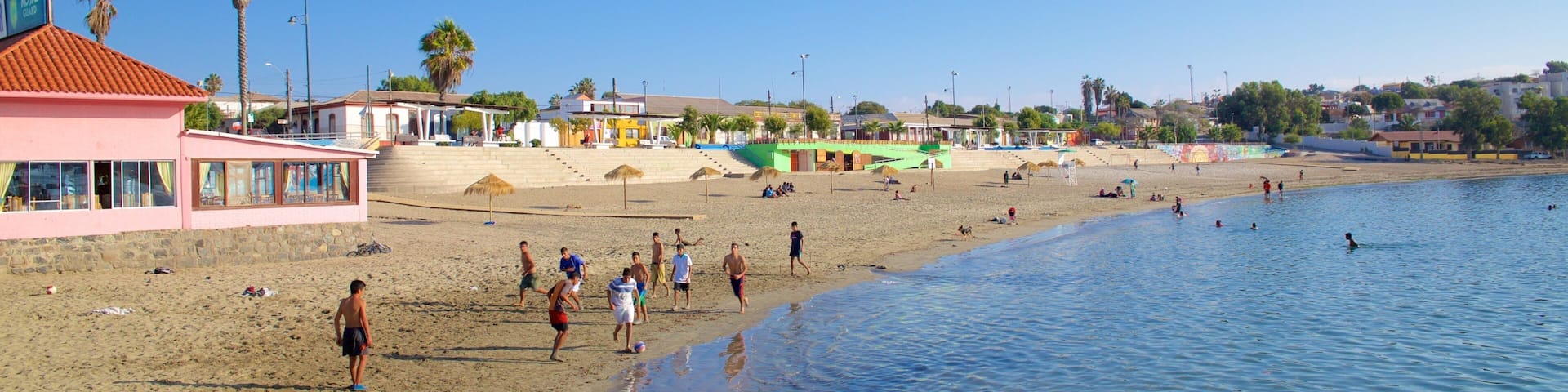 Caldera Beach which includes a beach