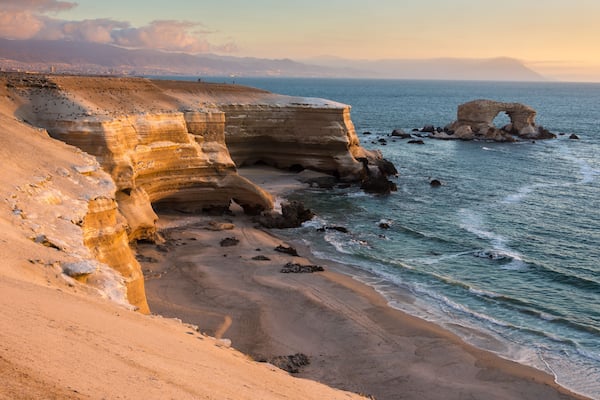 'La Portada' Natural Monument at sunset, Antofagasta (Chile)