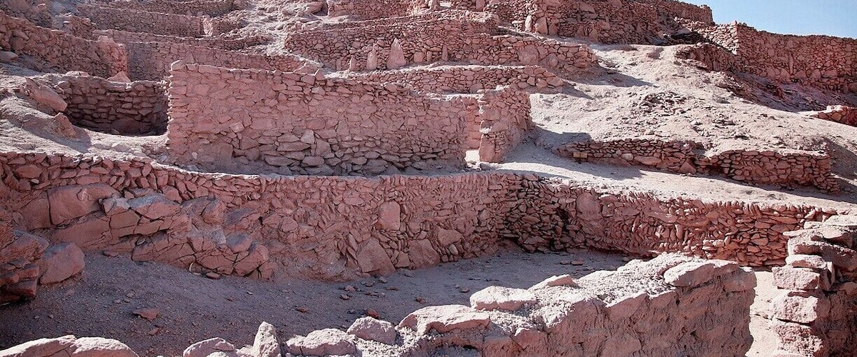 Just outside San Pedro de Atacama are the ruins of a 12th-century fort built atop a promontory overlooking the Rio San Pedro. It was built by the Atacameños to protect themselves from the expanding Inca Empire, but the real threat came centuries later when the Conquistadors invaded and conquered the fortress in 1540 (and beheaded some 300 chiefs).  Worth a visit, particularly for the panoramic desert views from the top.