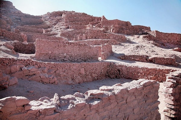Just outside San Pedro de Atacama are the ruins of a 12th-century fort built atop a promontory overlooking the Rio San Pedro. It was built by the Atacameños to protect themselves from the expanding Inca Empire, but the real threat came centuries later when the Conquistadors invaded and conquered the fortress in 1540 (and beheaded some 300 chiefs). Worth a visit, particularly for the panoramic desert views from the top.