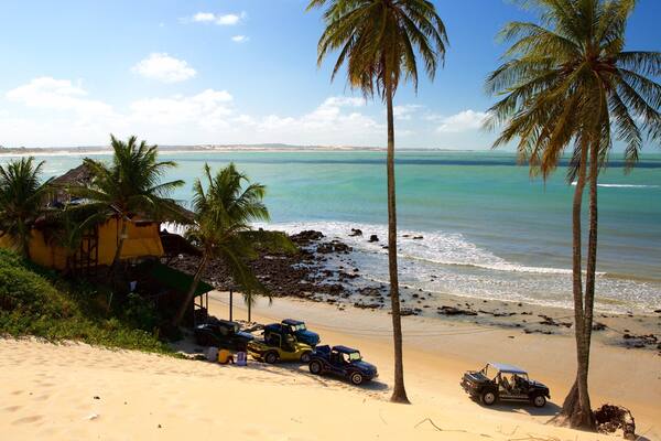 Genipabu Beach featuring general coastal views, a sandy beach and tropical scenes