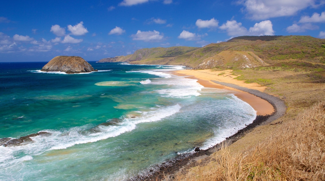 Plage de Leao qui includes vues littorales, plage de sable et surf