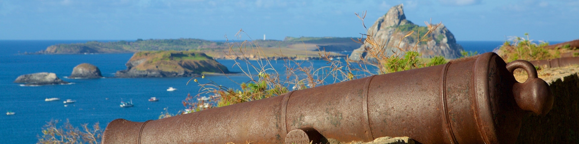 Remedios Fort showing a ruin, general coastal views and military items