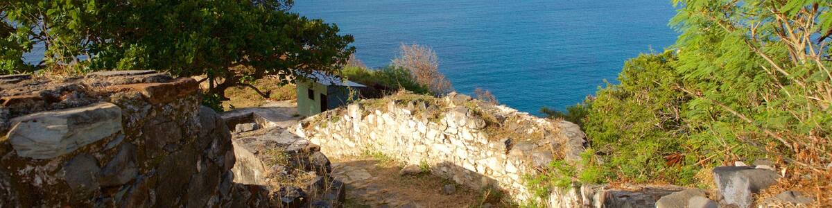 Remedios Fort das einen allgemeine Küstenansicht, Inselbilder und Gebäuderuinen