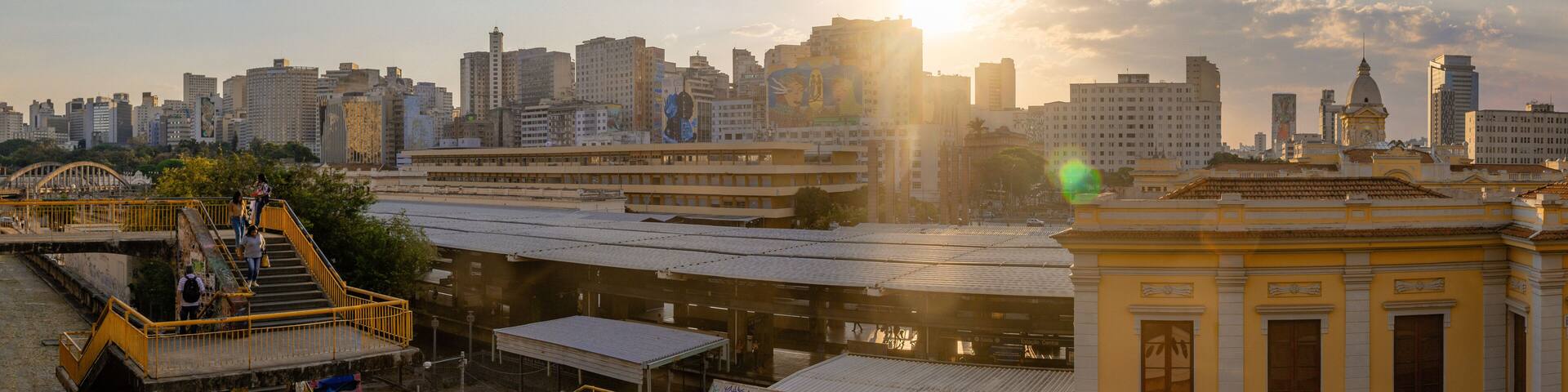 Belo Horizonte downtown skyline at sunset