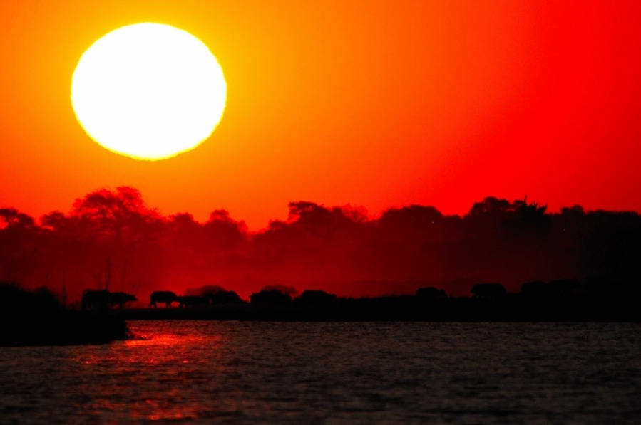 The end of a trip boat on Chine river.