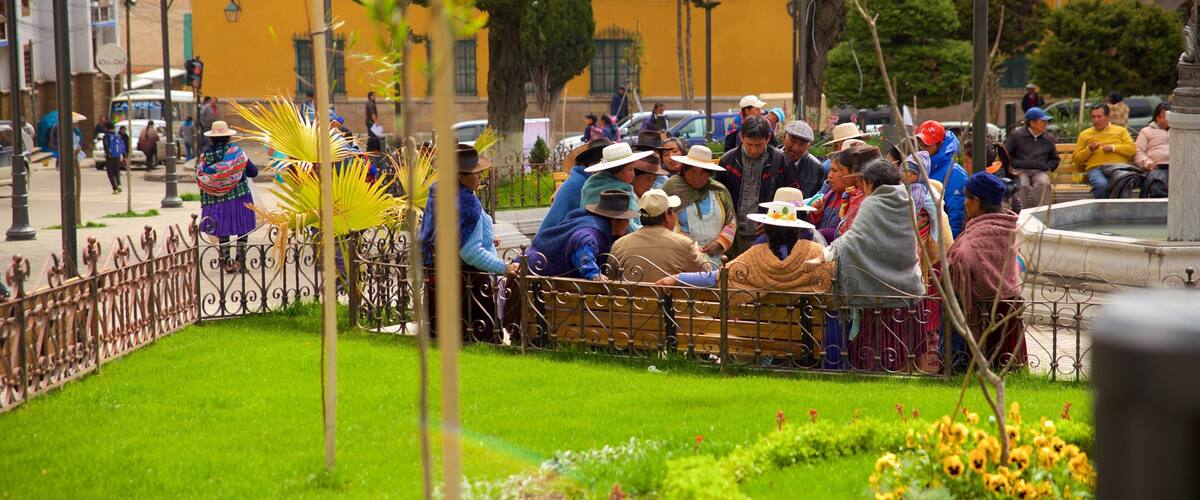 Potosí que incluye un parque y también un gran grupo de personas