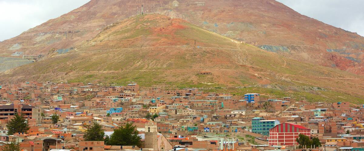 Cerro Rico showing mountains and a city