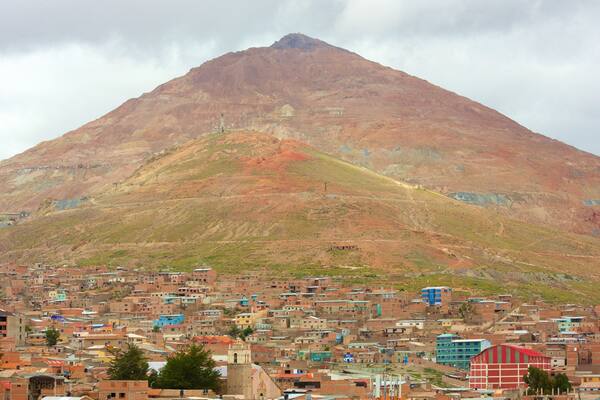 Cerro Rico featuring mountains and a city