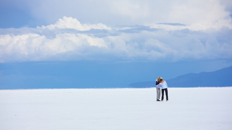 Salar de Uyuni which includes tranquil scenes as well as a small group of people