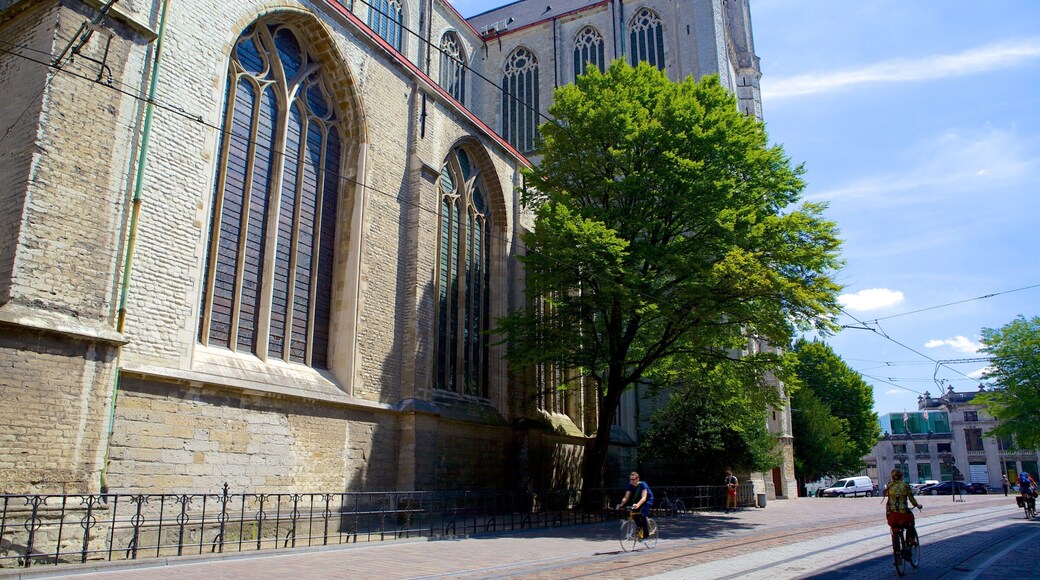 Catedral de Saint Bavo que incluye patrimonio de arquitectura y escenas urbanas