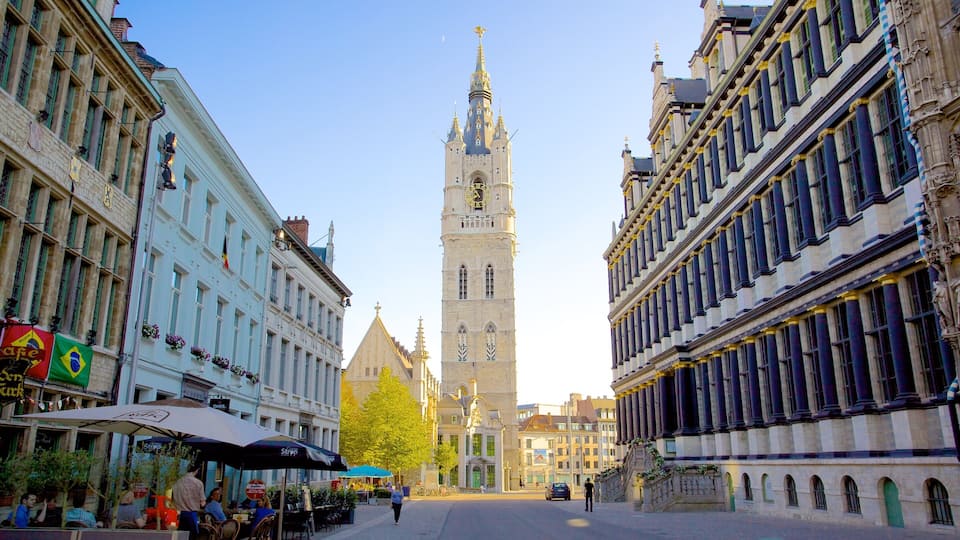 Belfry of Ghent showing a city, street scenes and heritage architecture