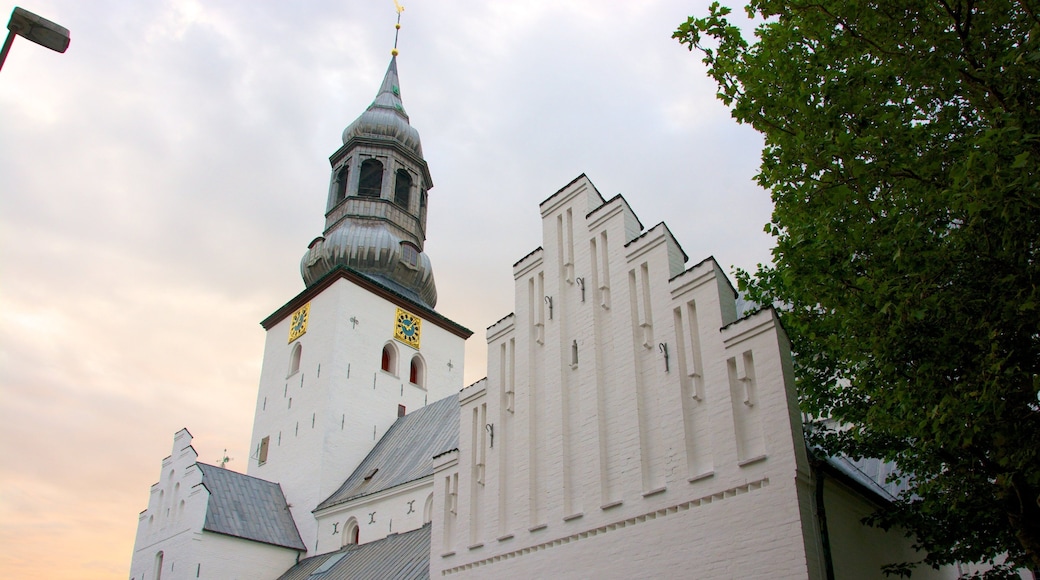 Budolfi Cathedral featuring heritage architecture, a sunset and a church or cathedral