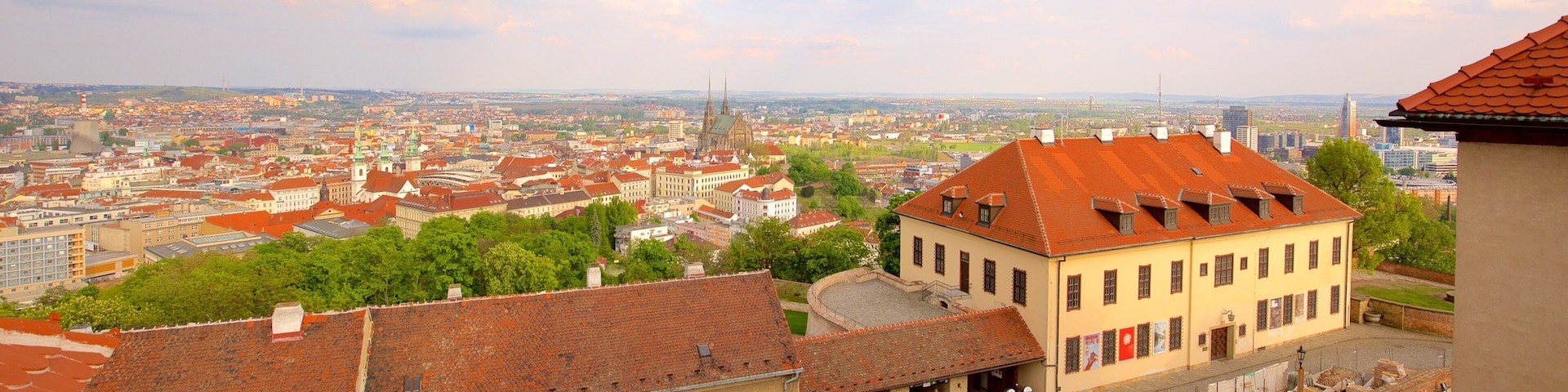Spilberk Castle showing a city