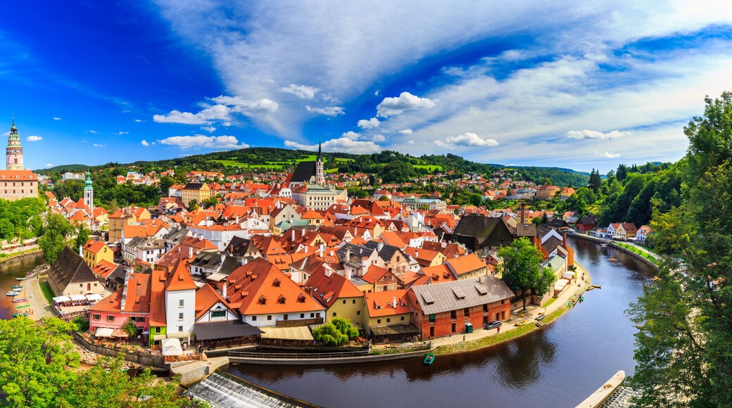 Cesky Krumlov from the top, Czech Republic, Europe.