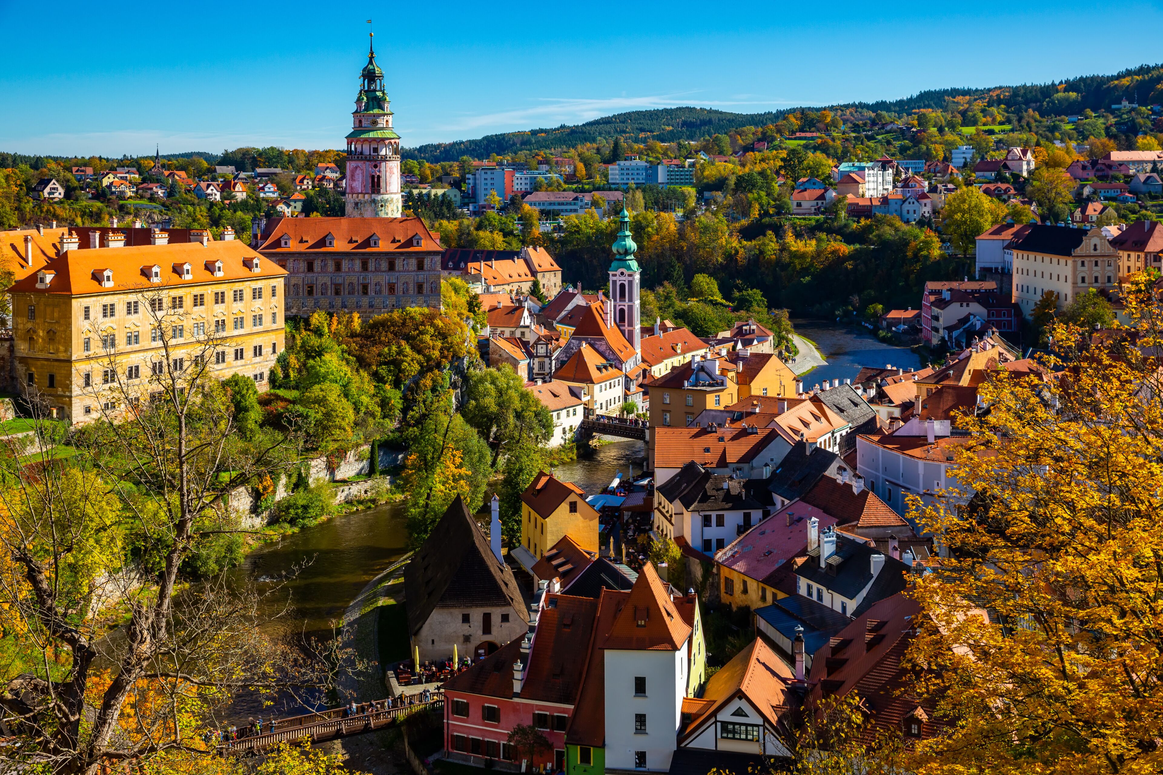 Cesky Krumlov overlooking Castle, Czech Republic