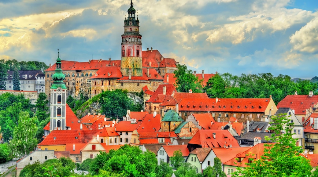 View of Cesky Krumlov town, a UNESCO heritage site in Czech Republic