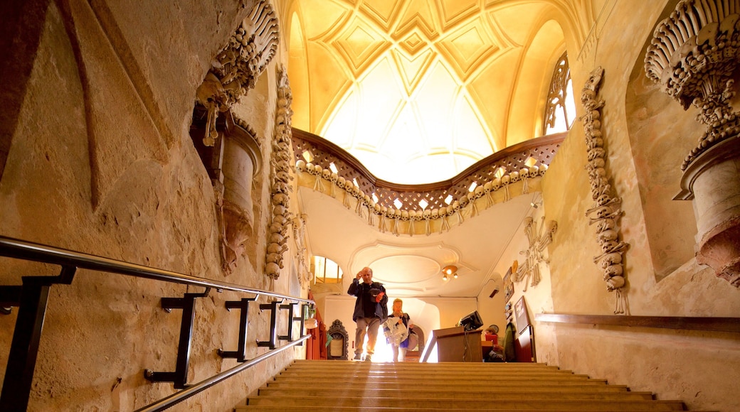 Osario de Sedlec ofreciendo elementos del patrimonio y vistas interiores