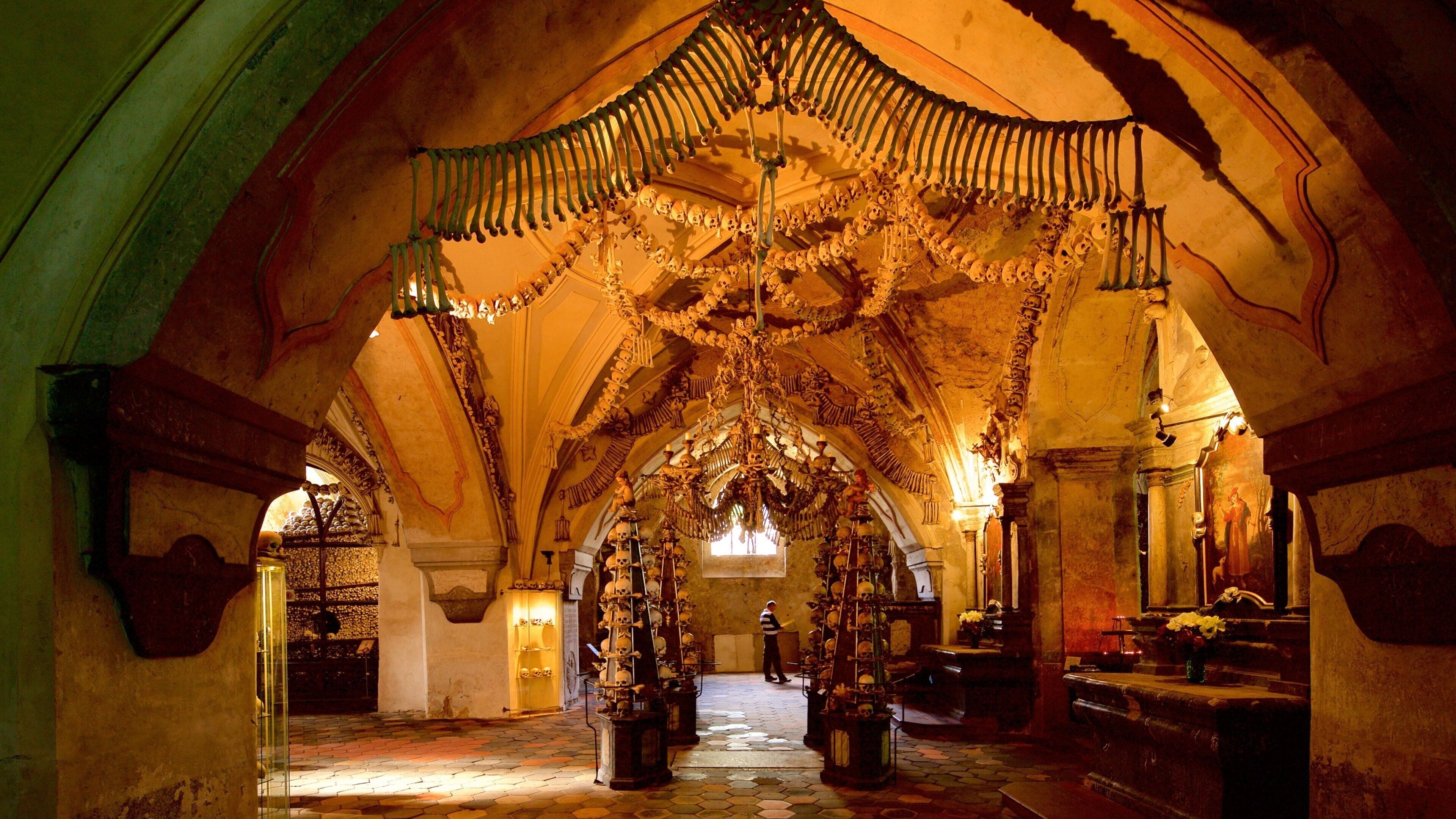 Osario de Sedlec ofreciendo vistas interiores