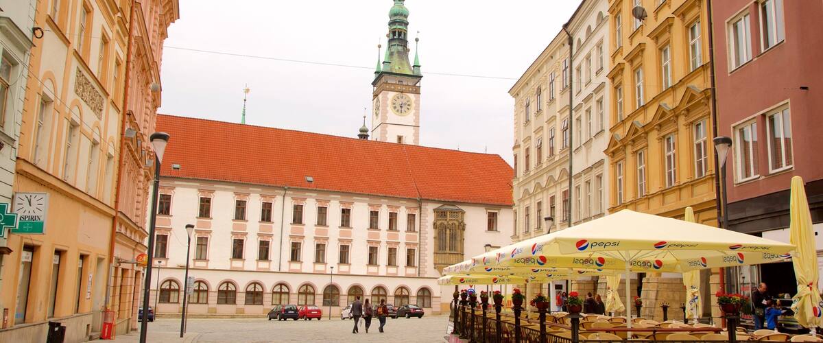 Olomouc Region welches beinhaltet Stadt und Straßenszenen