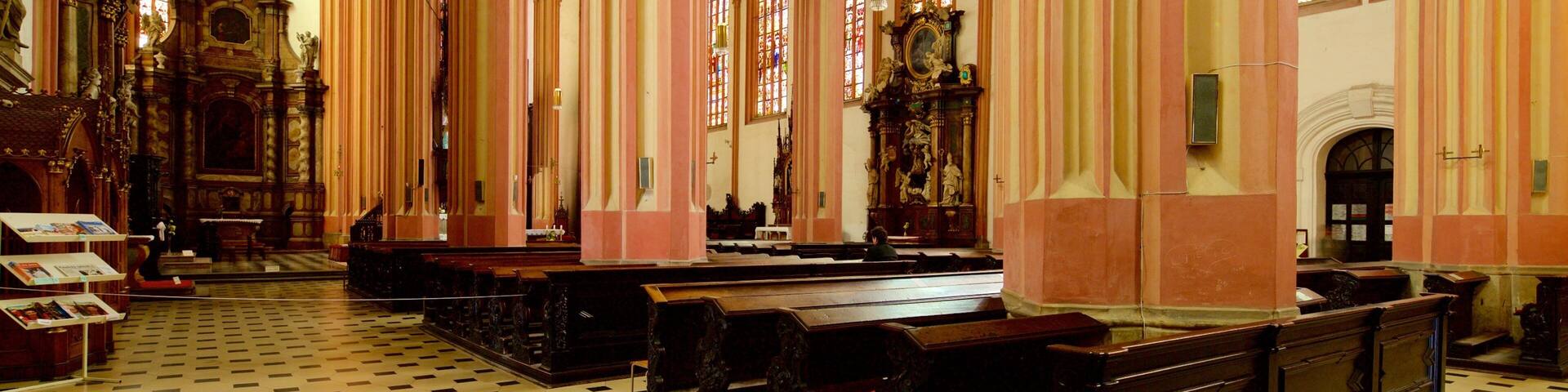 St. Moritz Church showing heritage elements, a church or cathedral and interior views