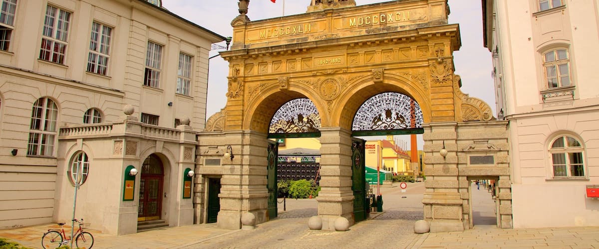 Pilsner Urquell Brewery which includes heritage architecture and heritage elements