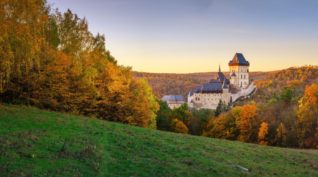 Panoramic View of Famous Karlstejn Castle - Czech Republic