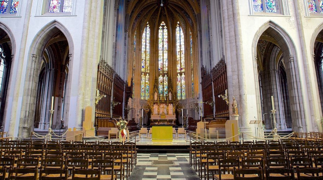 Liege Cathedral showing religious elements, a church or cathedral and interior views
