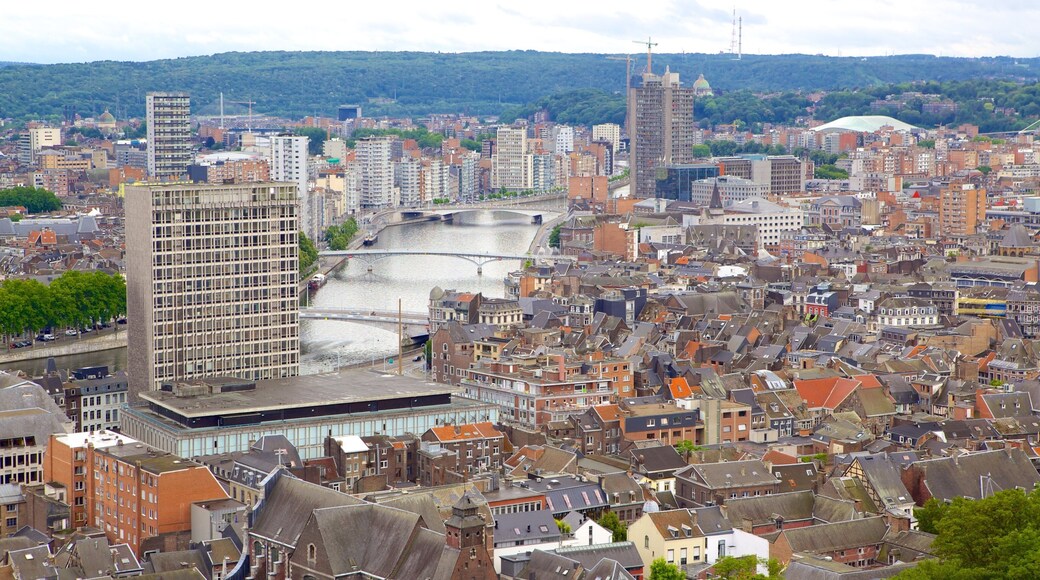 Montagne de Beuren showing a river or creek and a city