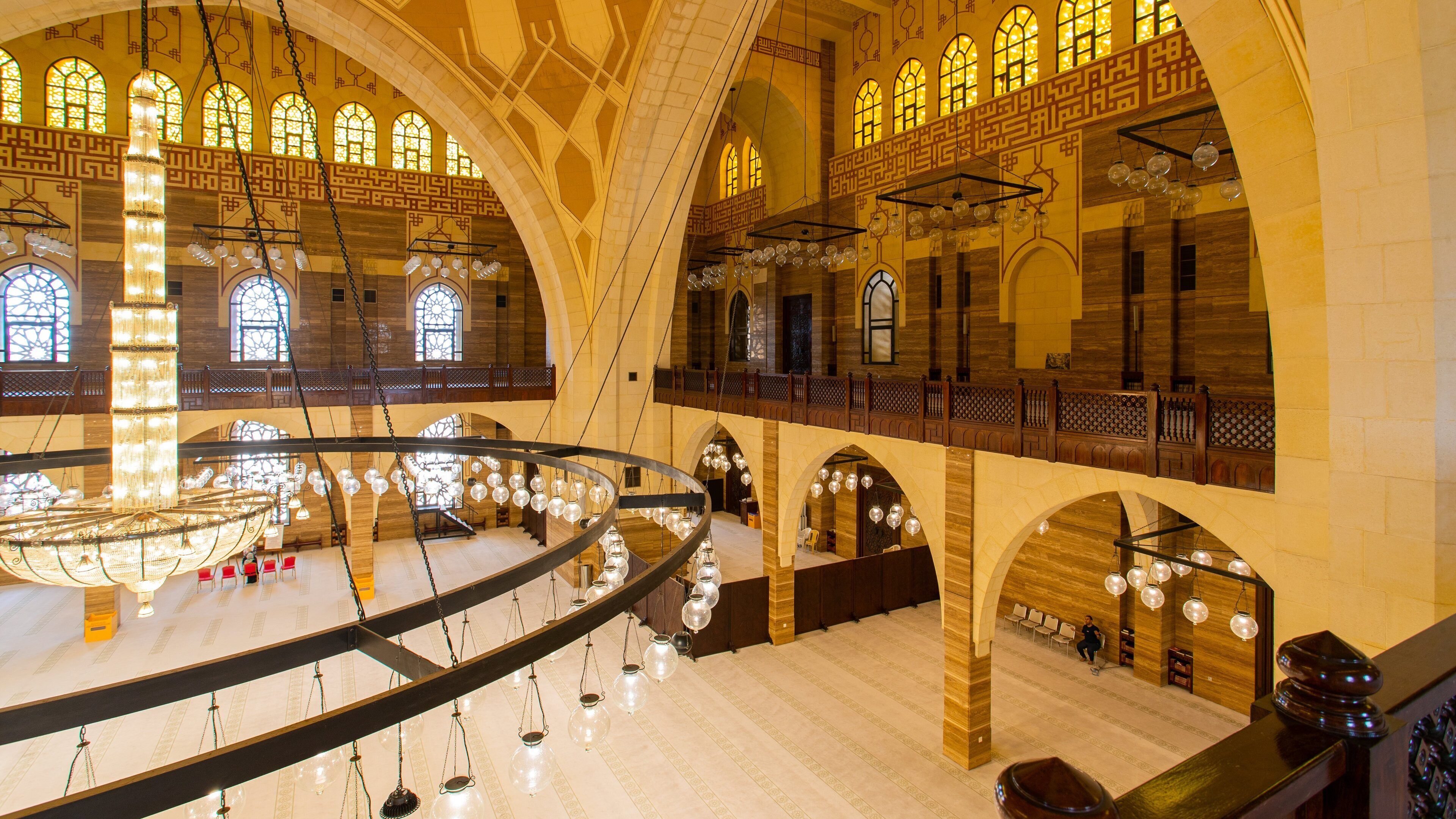 Al Fateh Grand Mosque featuring interior views, a mosque and heritage elements