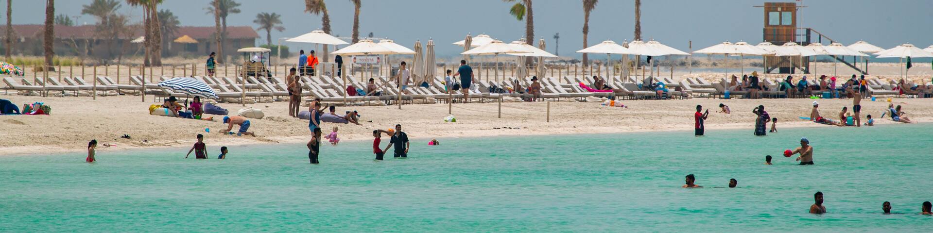 Al Jazaira Beach which includes a beach, general coastal views and swimming