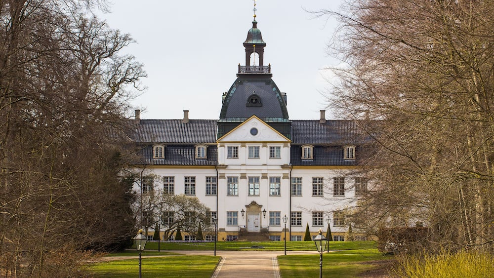view of a facade of Charlottenlund palace, Denmark