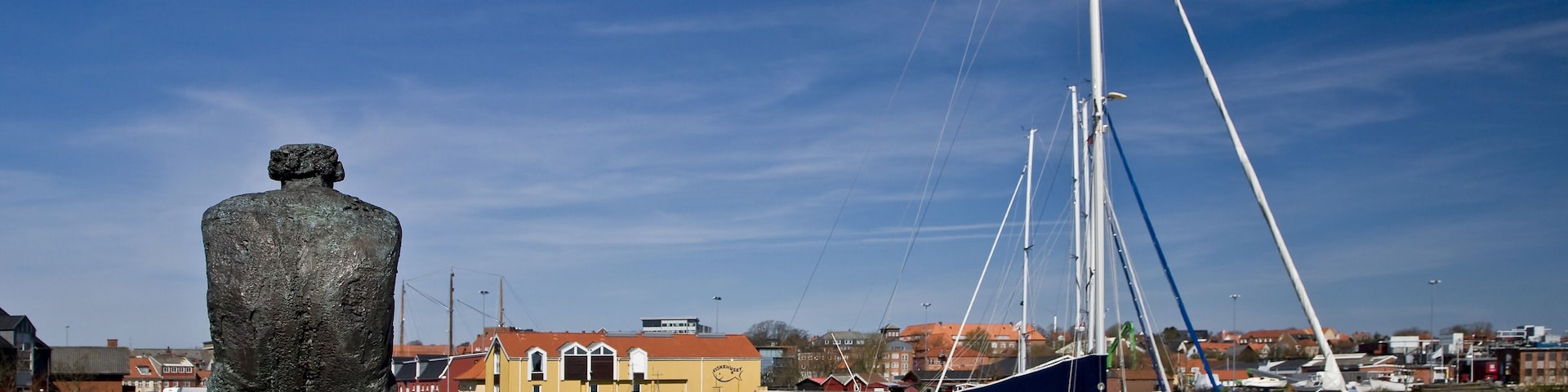 View to Thisted harbour Denmark
