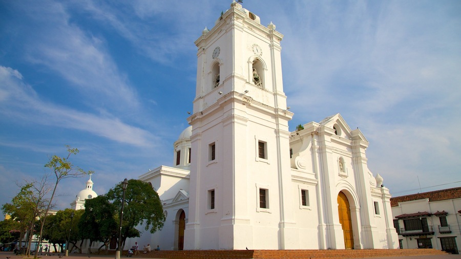 Catedral Santa Marta mostrando elementos de patrimônio e uma igreja ou catedral