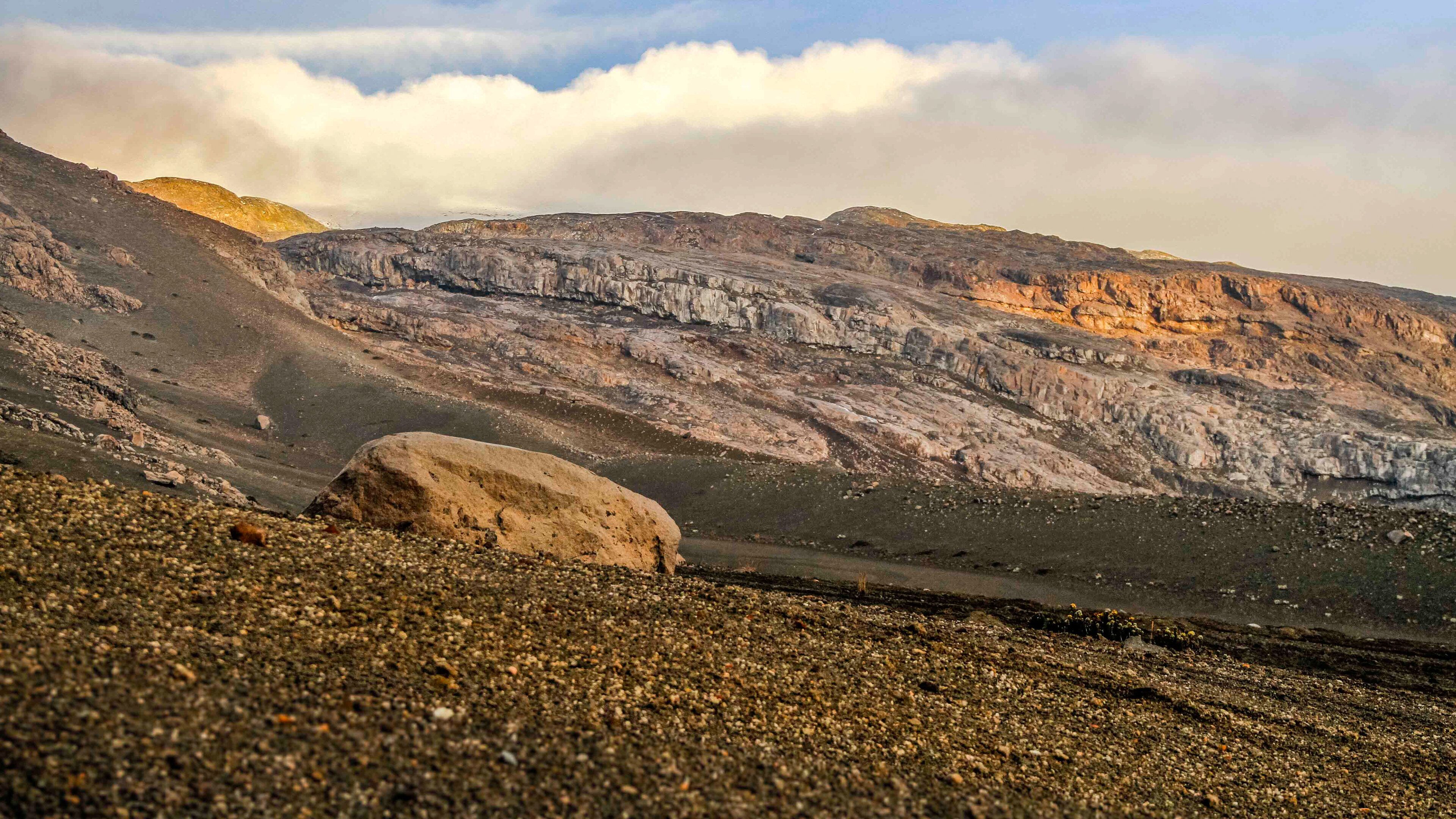 Los Nevados National Park which includes a sunset and desert views