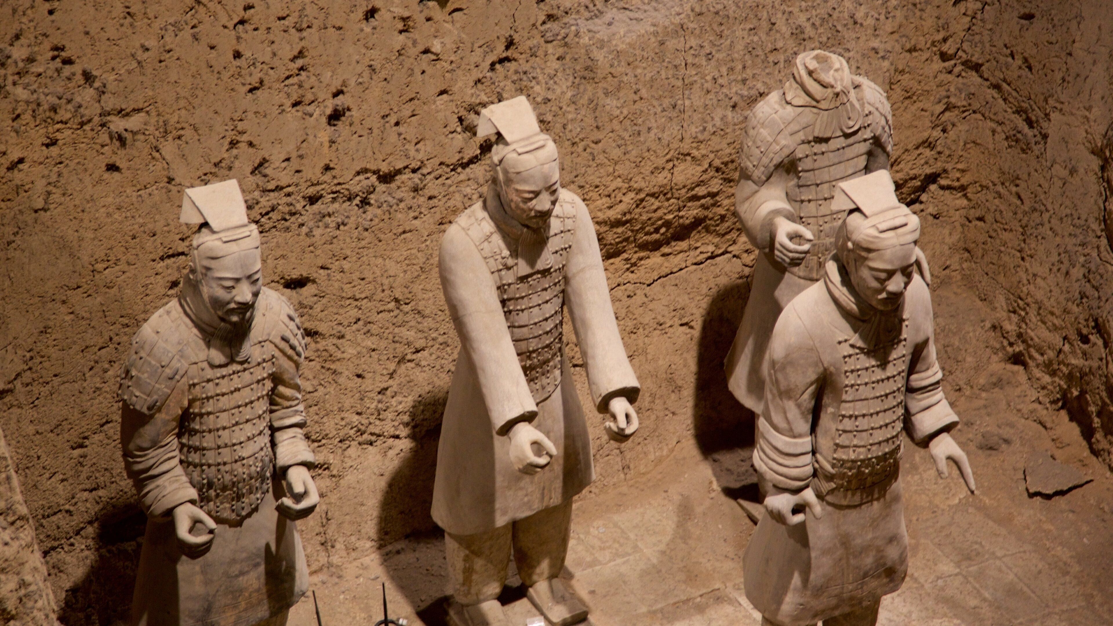 Terracota Army featuring interior views and a statue or sculpture