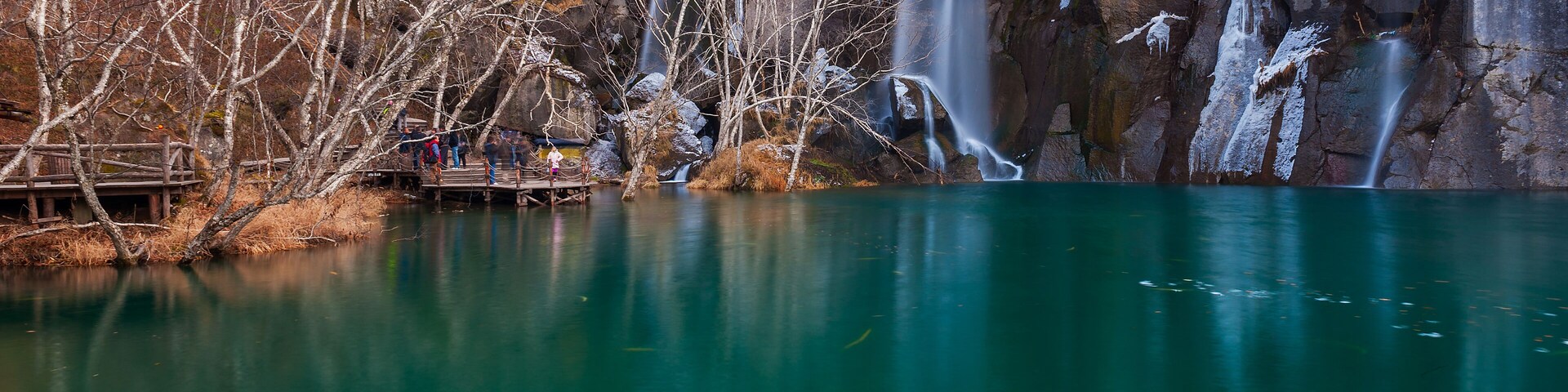 Waterfalls and green pool.The image taken in china`s jilin province, baishan city, changbai mountain scenic spot.The waterfalls white and water green, was cool world.