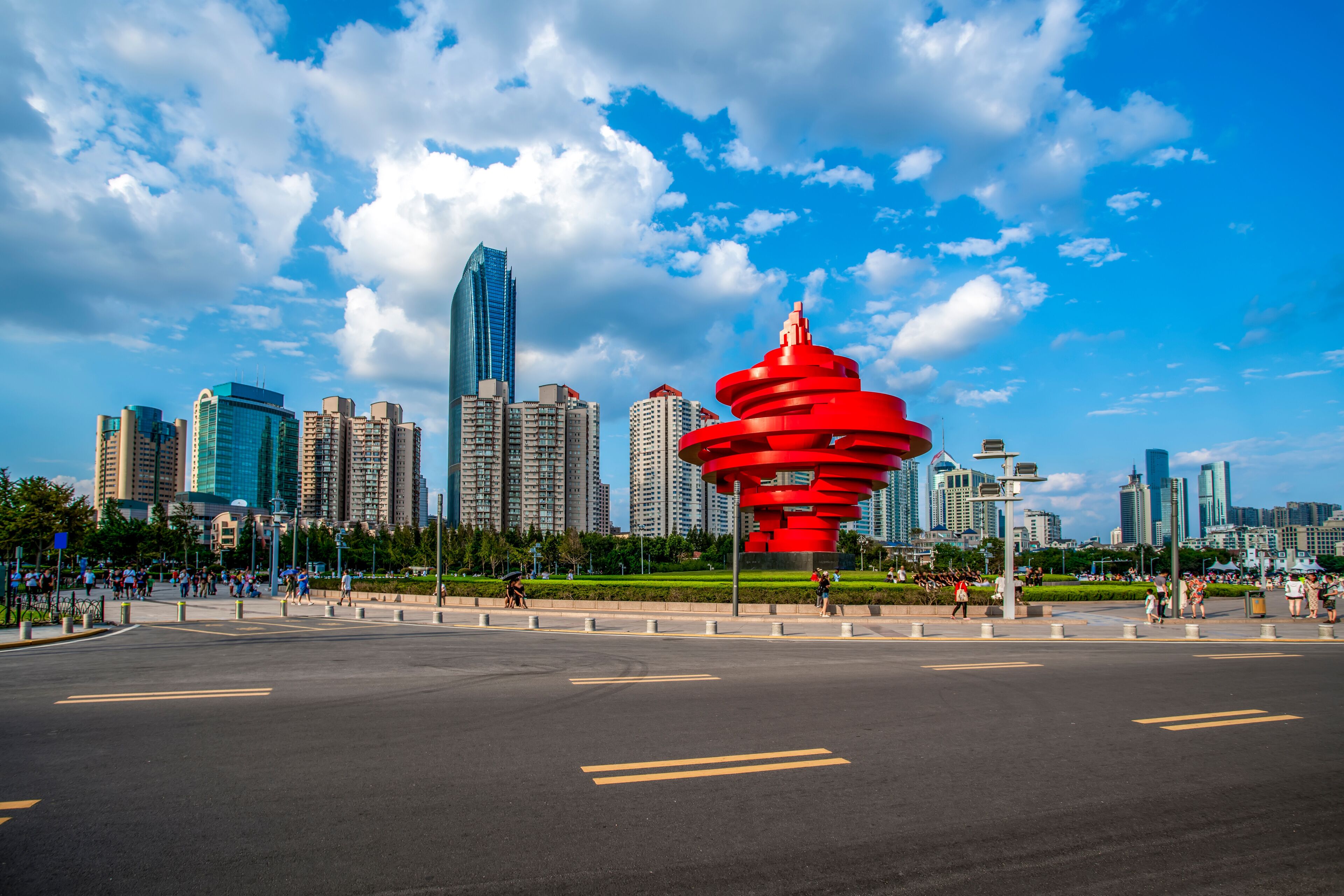 Modern urban architecture landscape in Qingdao..