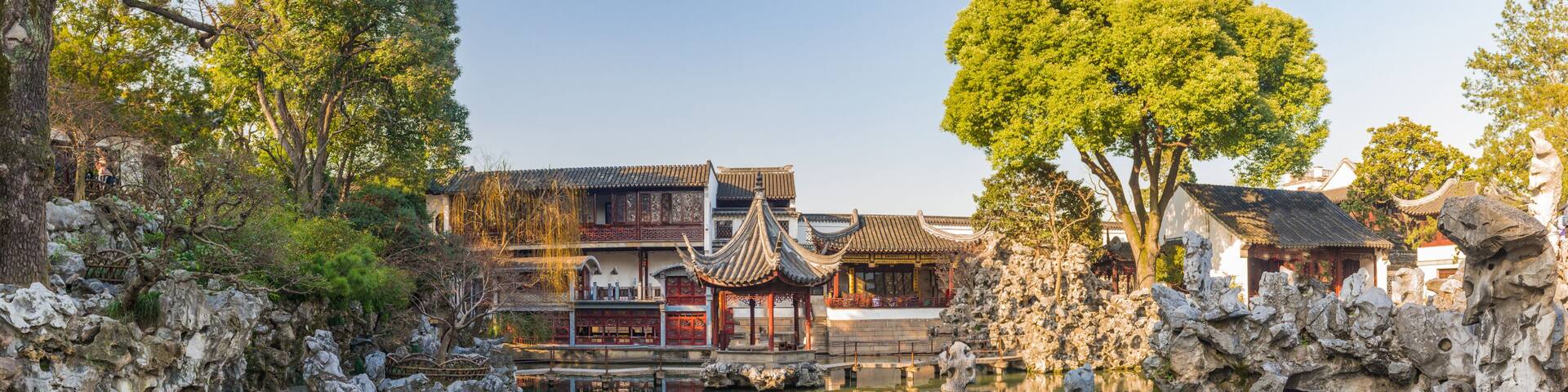 lion forest garden (shiziin) in Suzhou, China. UNESCO heritage site.