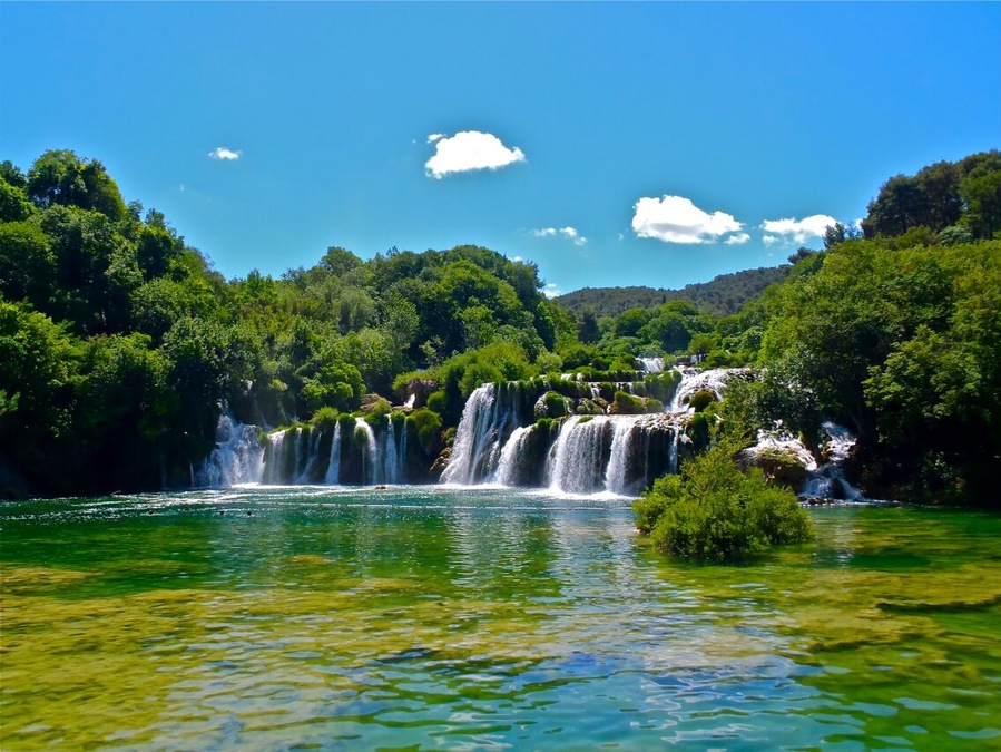 Krka National Park is the smaller version of Plitvice - but you can swim in this one!